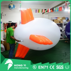Giant white inflatable rc airship orange tail