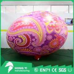 High quality PVC giant pink inflatable pattern printed Easter eggs for decoration