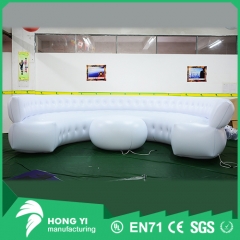 High quality PVC white LED light inflatable white sofa