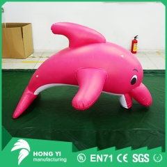 Inflatable red cartoon dolphin model inflatable water toy