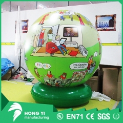 Large inflatable cartoon pattern printing LED inflatable ball beach decoration balloon