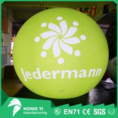 Outdoor giant logo print green LED light PVC inflatable balloon
