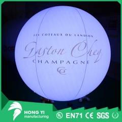 Giant LED English letter printing inflatable white ball for advertising promotion