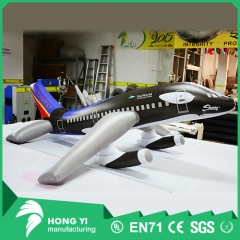 High quality PVC inflatable black advertising aircraft model can be used for exhibition decoration