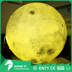 Festive giant light ball decoration yellow LED inflatable moon